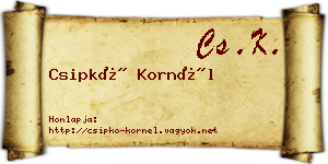 Csipkó Kornél névjegykártya