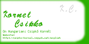 kornel csipko business card